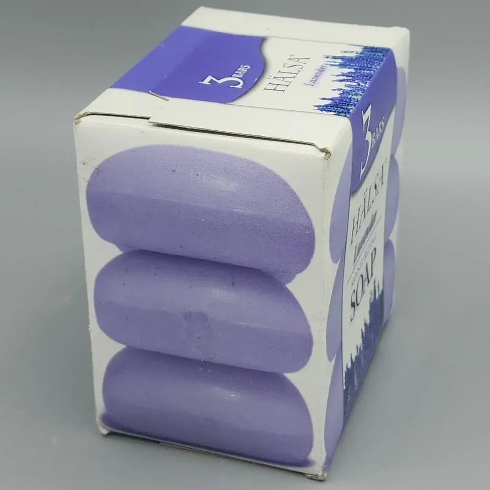 Lot of 3 Bars HALSA Lavender Moisturizing Bath Soap 4oz Each New in Box